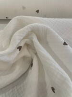 ° Stof Tetra Double Gauze - Hartjes
