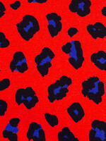 ° Stof Canvas - Leopard - Rood