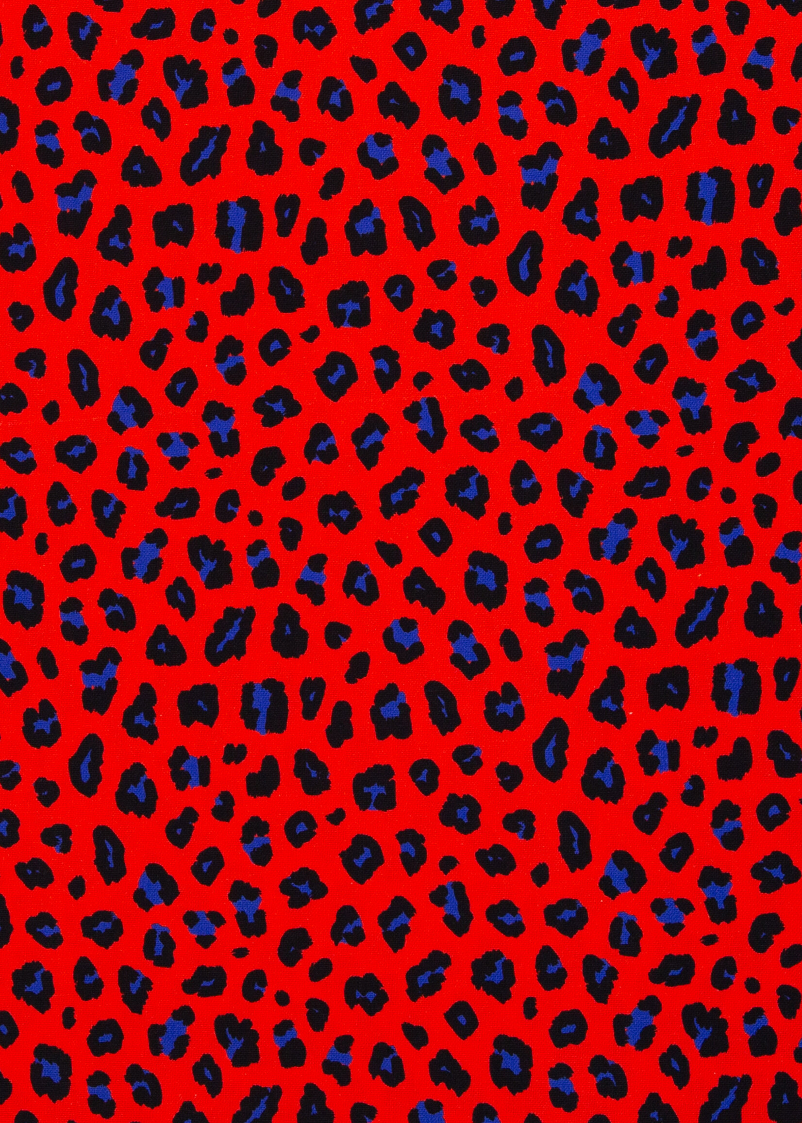 ° Stof Canvas - Leopard - Rood