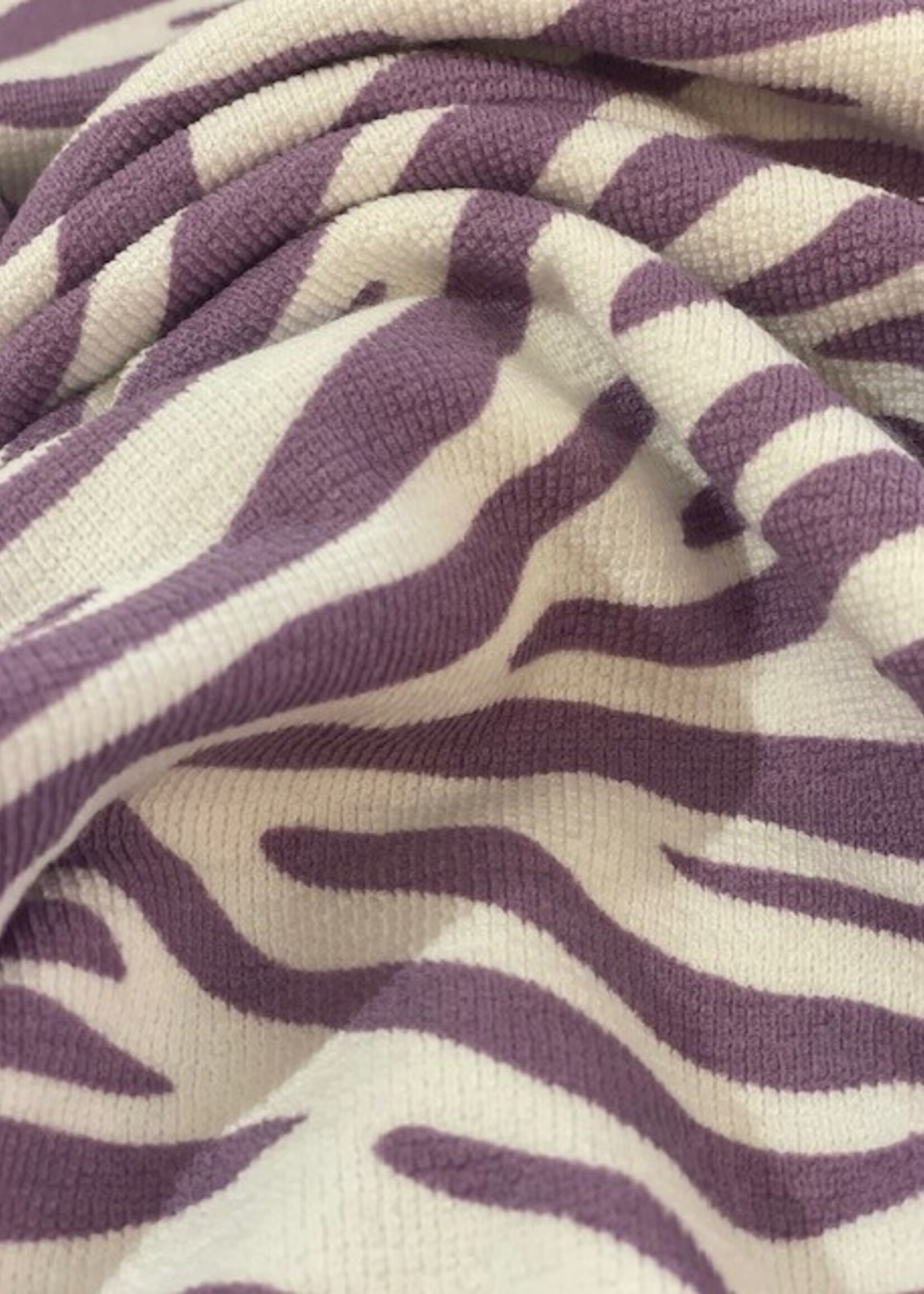° Stof Terry Crepe - Zebra - Lila