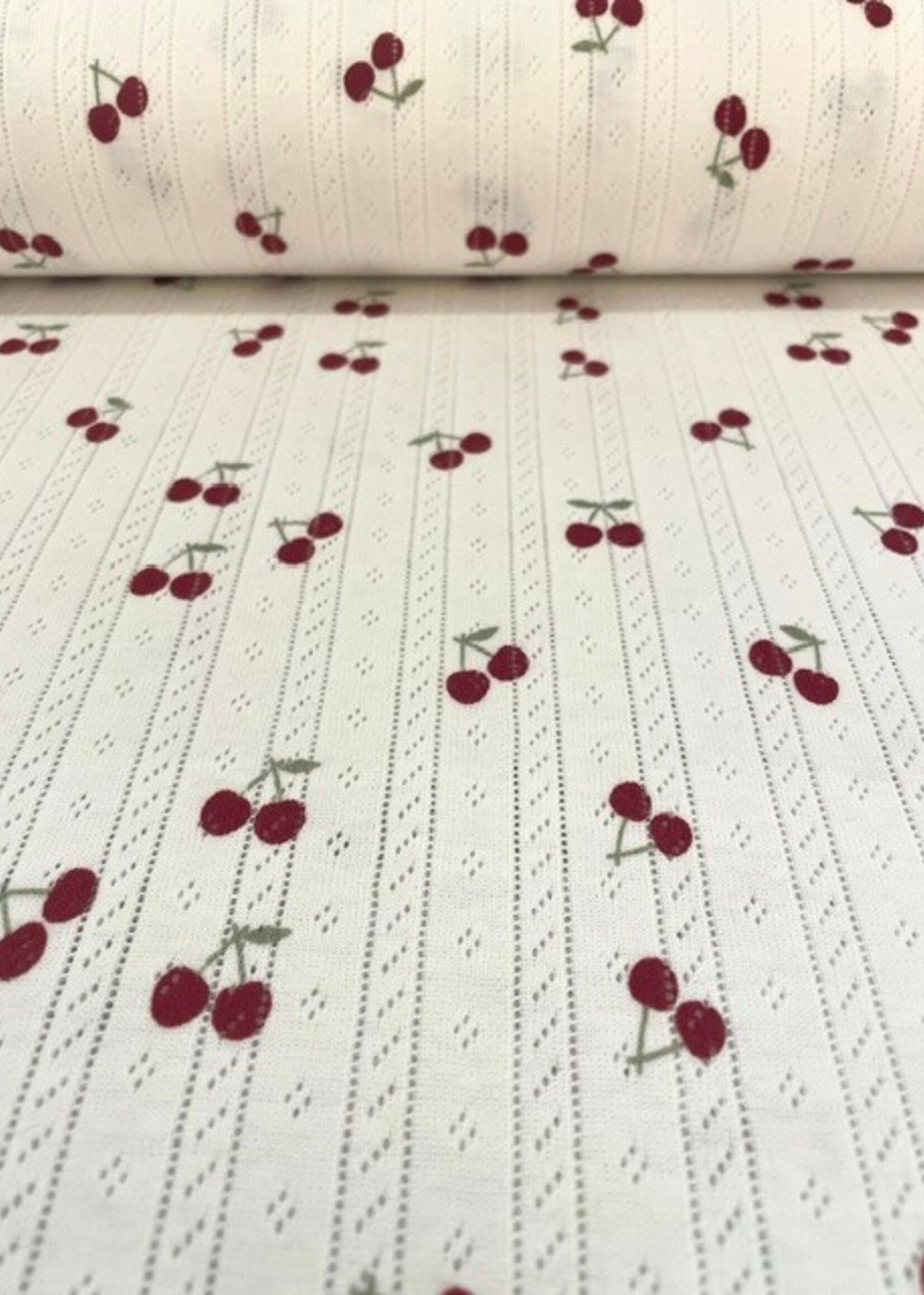 ° Stof Ajour Tricot - Pointelle - Cherry