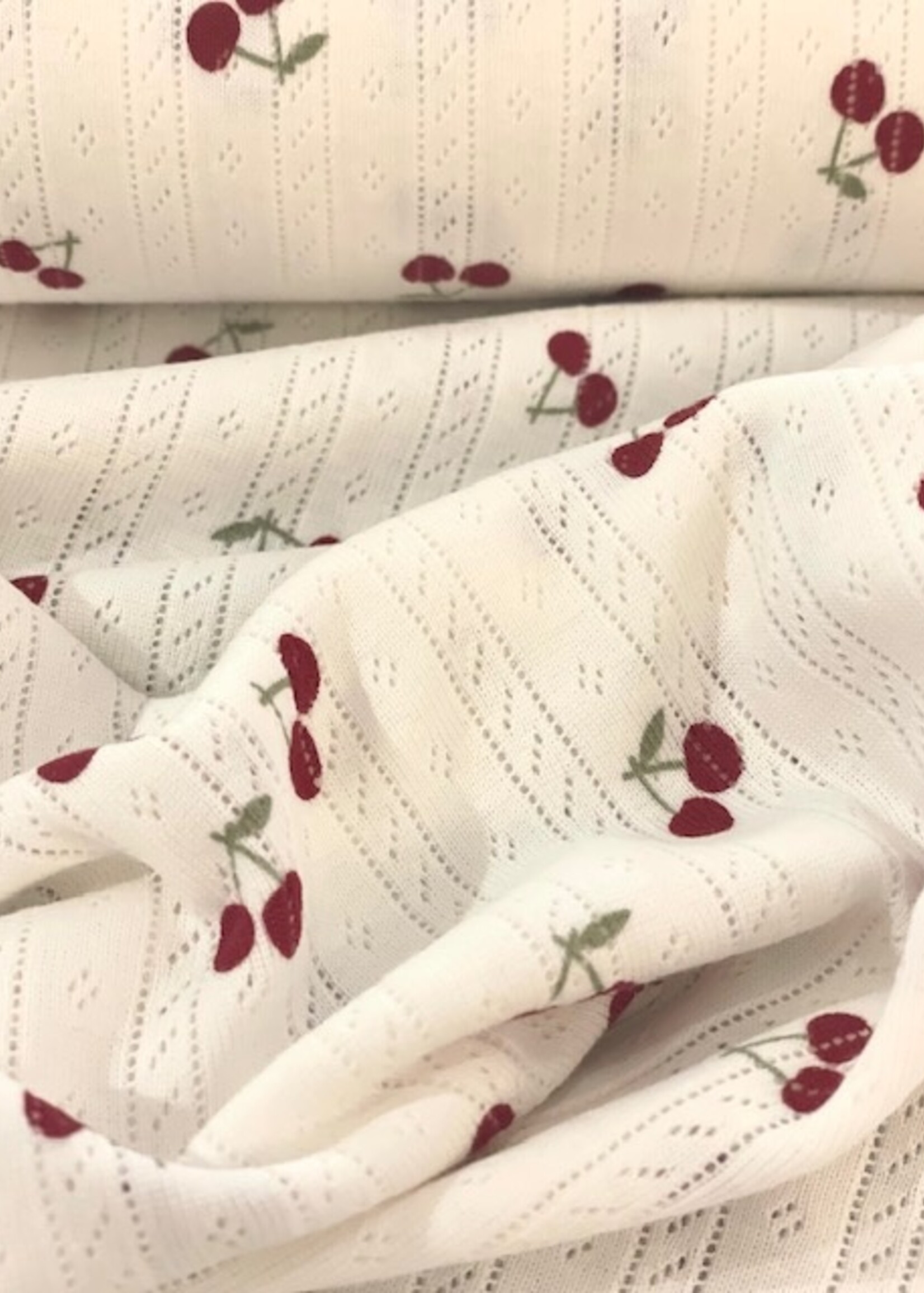 ° Stof Ajour Tricot - Pointelle - Cherry