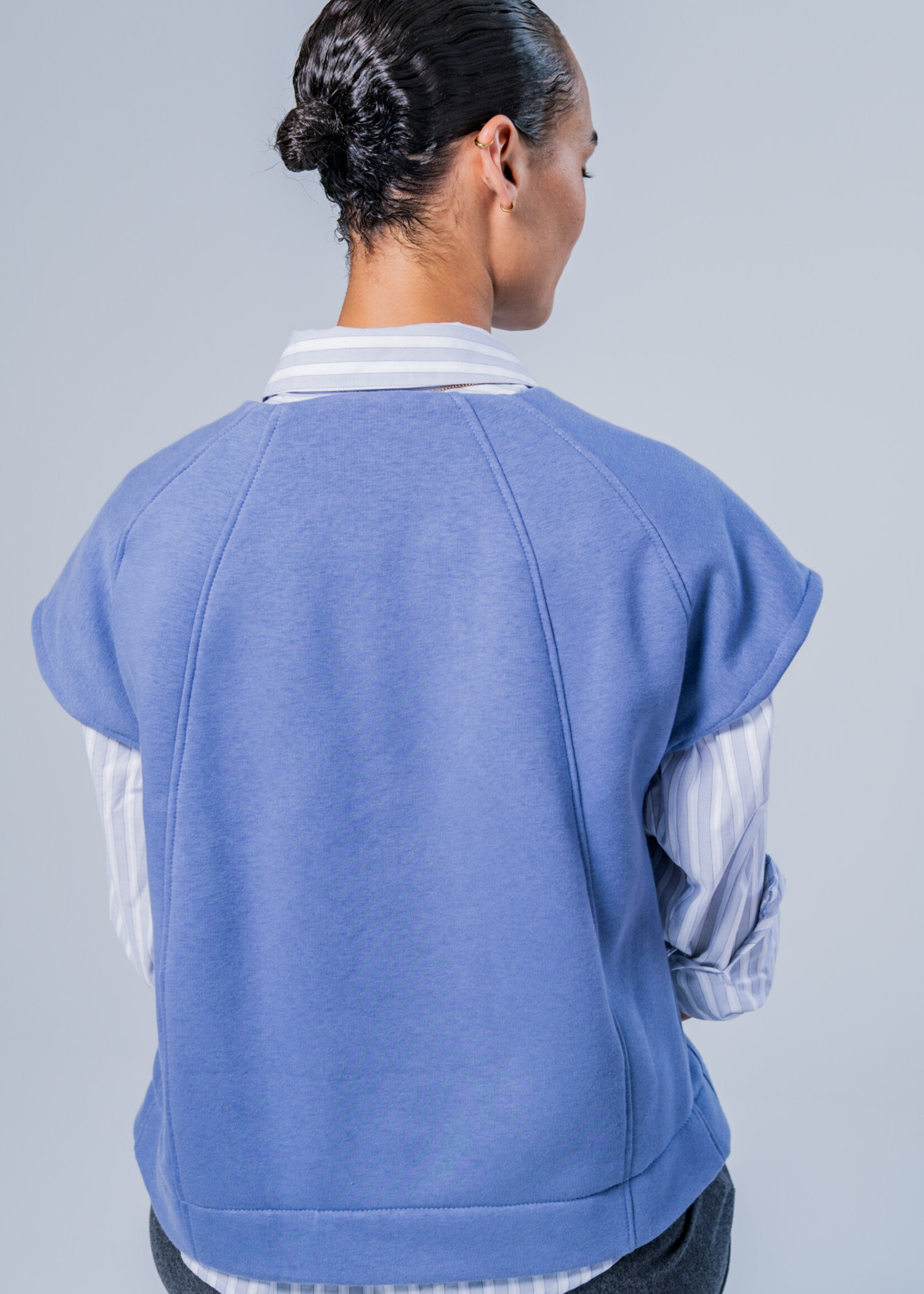 Fibre Mood ° Stof BIO Jogging Sweater - Fibre Mood - LENI - Blauw