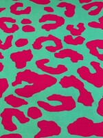 ° Stof Canvas - Leopard - Pink & Green