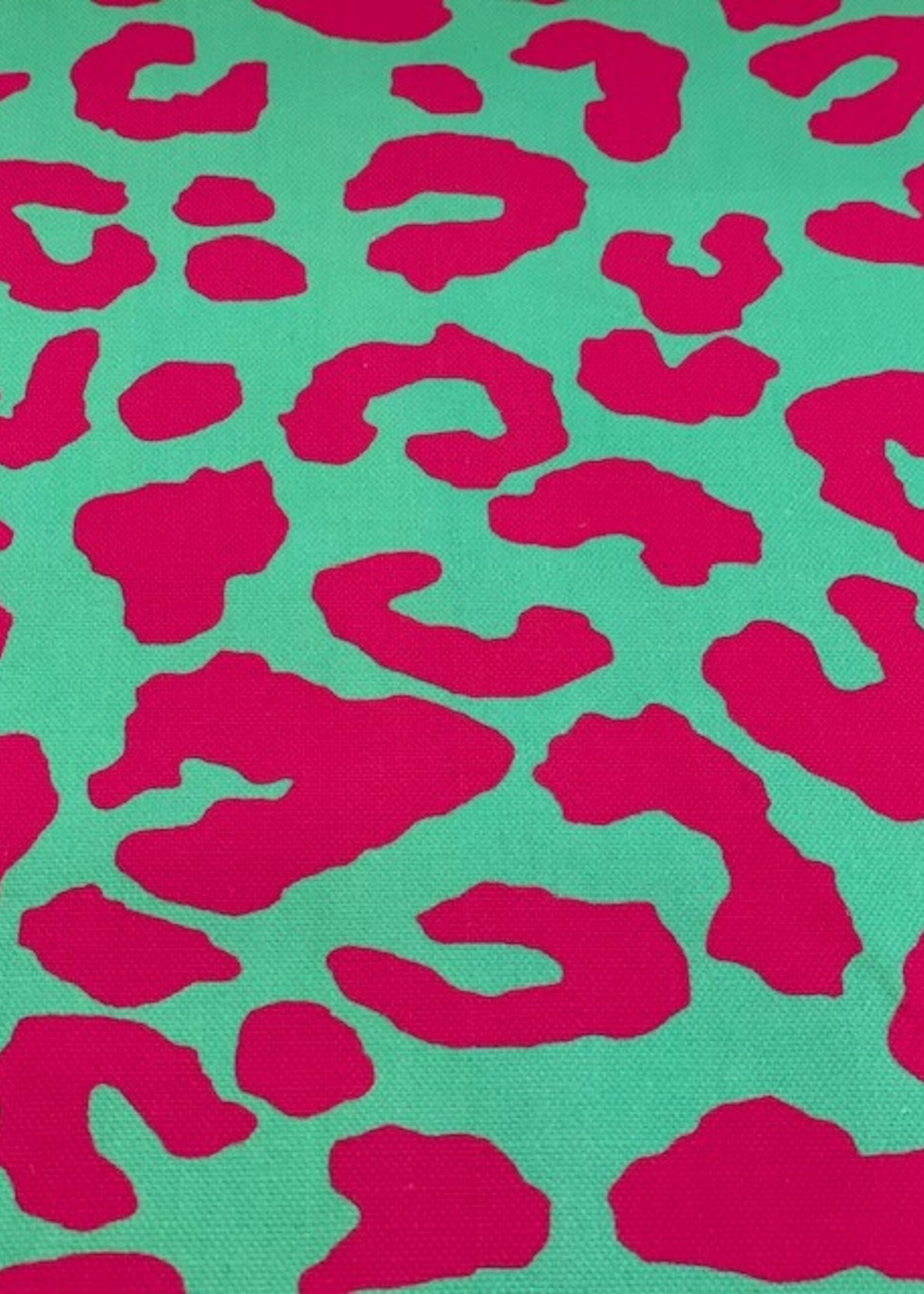 ° Stof Canvas - Leopard - Pink & Green