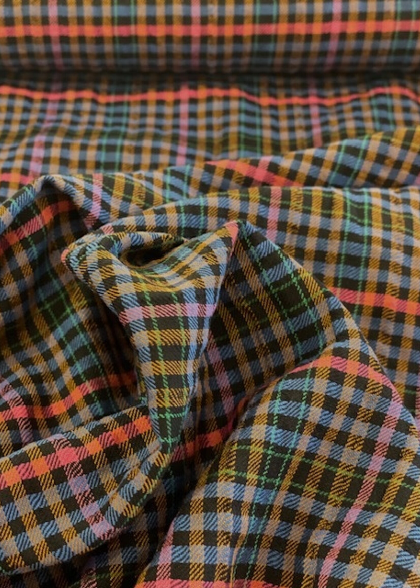 ° Stof Seersucker - Cosy Checks