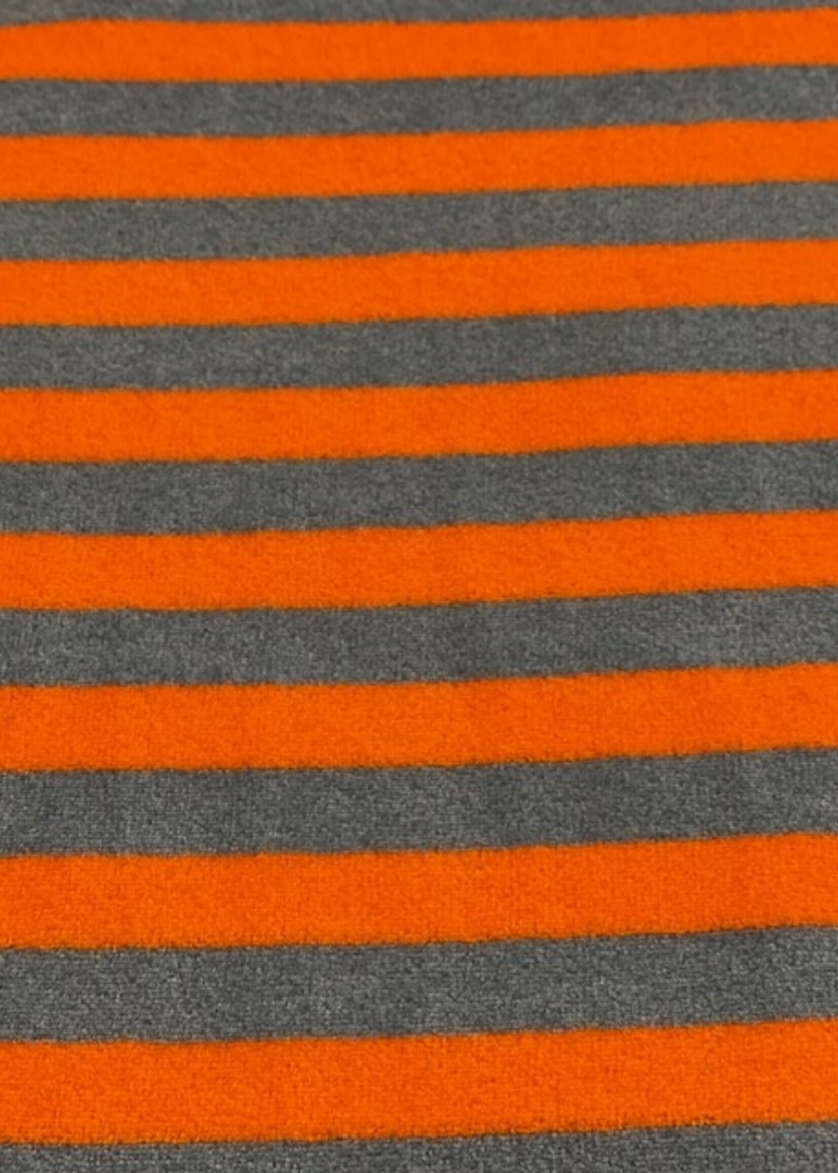 ° Stof Nicky Velours - Stripes - Orange & Blue
