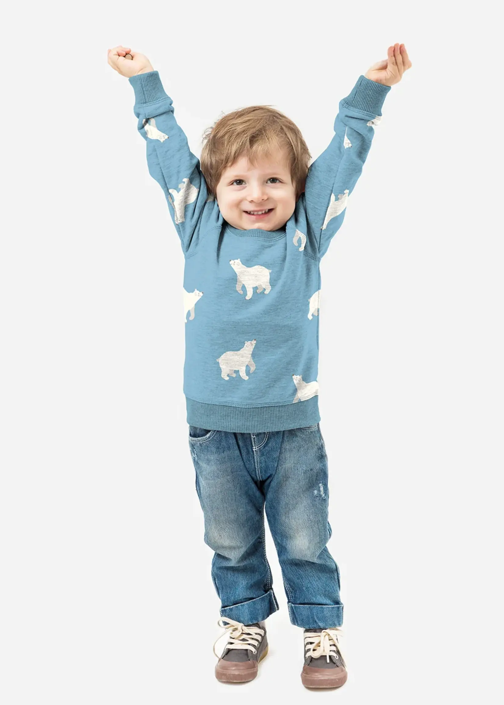 ° Stof French Terry - Icebear - Babyblauw