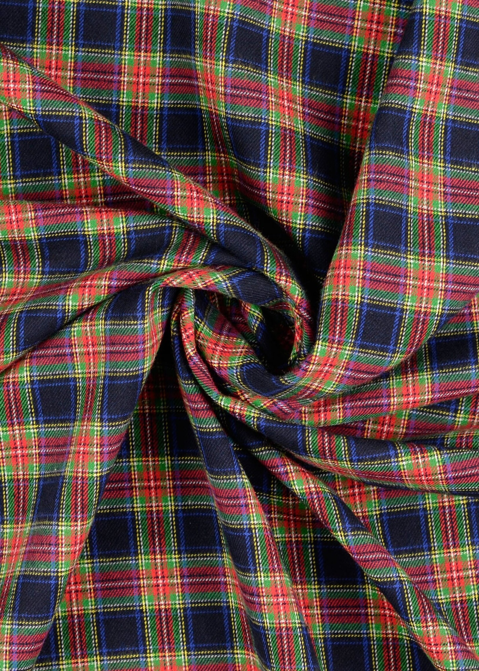 ° Stof Flanel - Checks - Blauw & Groen