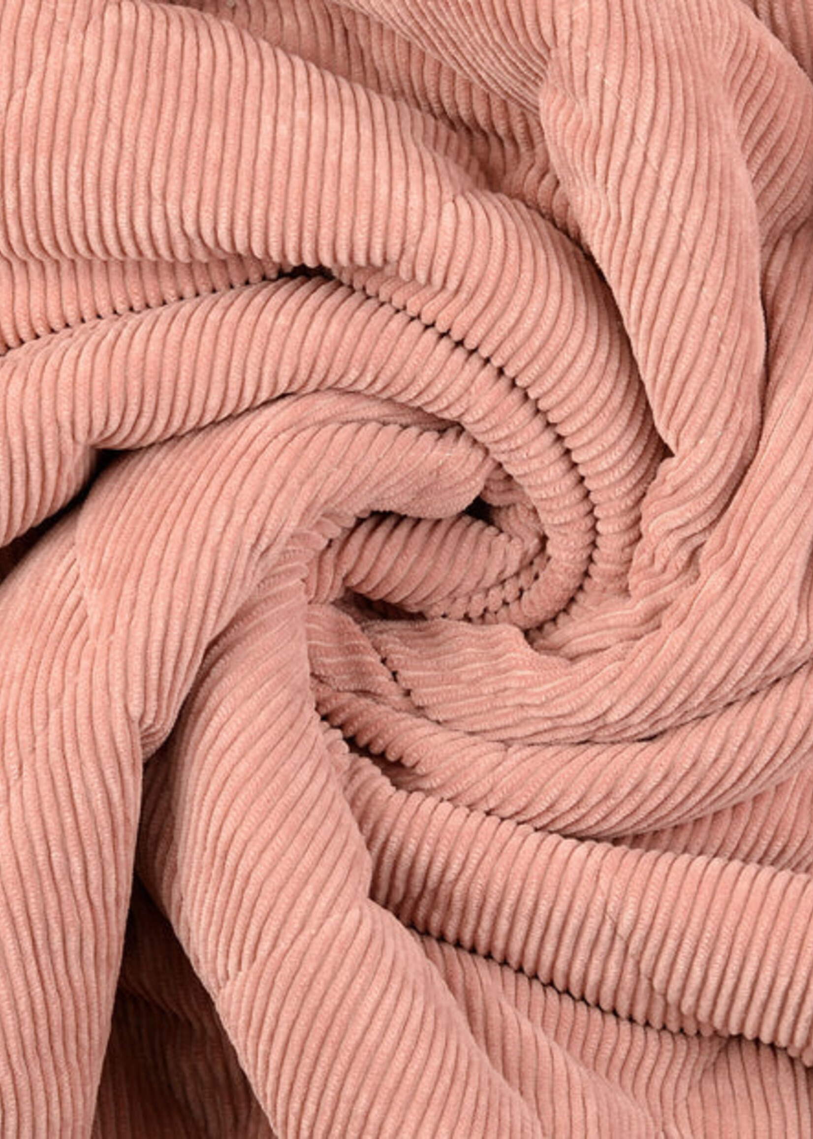 ° Stof Corduroy / Fur - Double Face - Oud Roze
