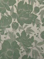 ° Stof Jacquard - Flowers - Bosgroen