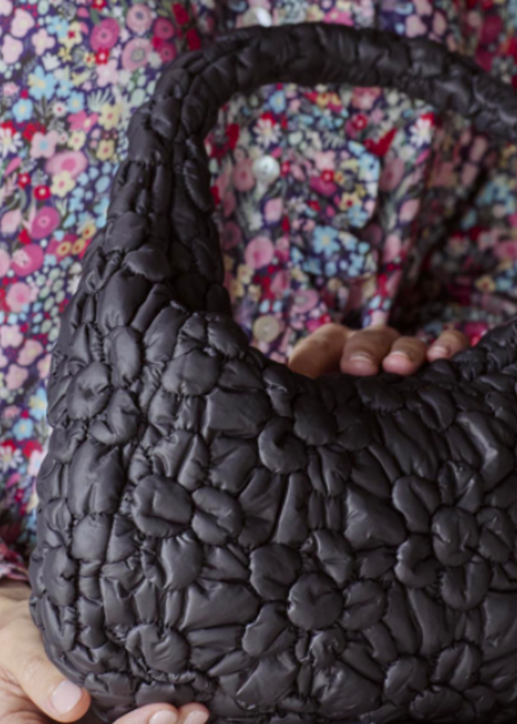 Katia ° Stof Gewatteerde Nylon - Bloemen - Blauw