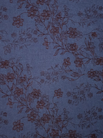 ° Stof Jeans Jacquard met Chenille - Blauw & Bordeaux