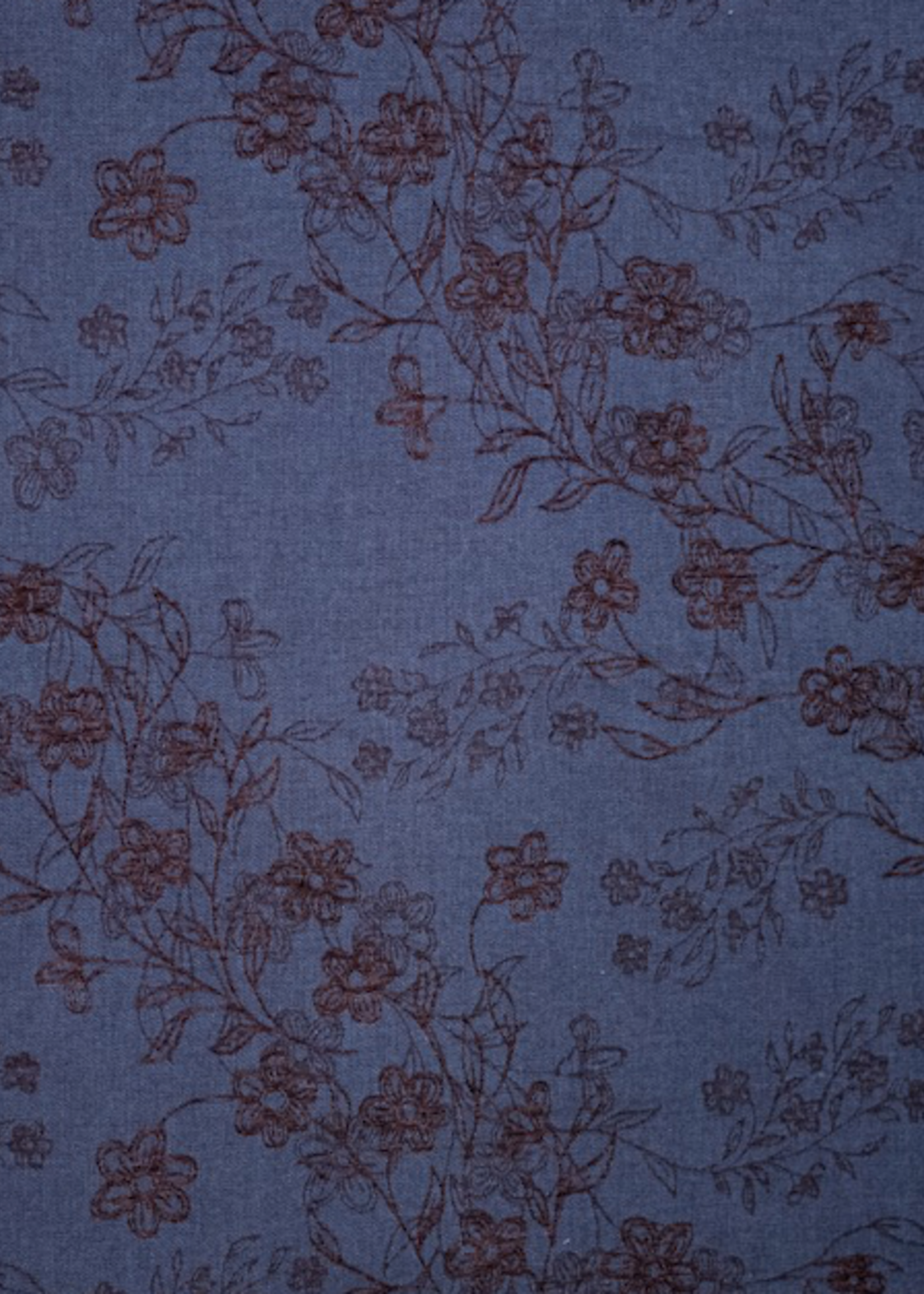 ° Stof Jeans Jacquard met Chenille - Blauw & Bordeaux