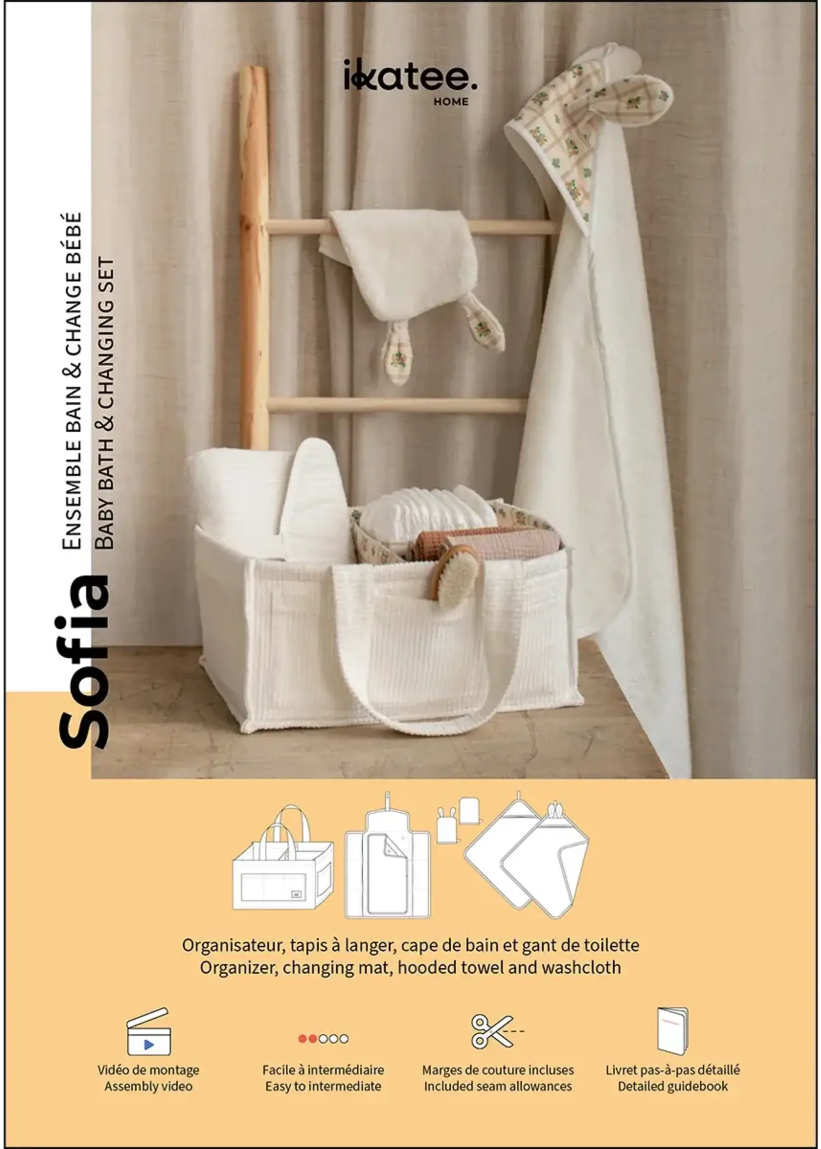 Ikatee ° Naaipatroon - Ikatee - SOFIA (babybad- en verschoonaccessoires)