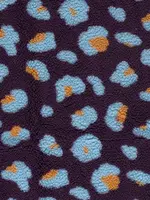 ° Stof Teddy - Leopard - Paars