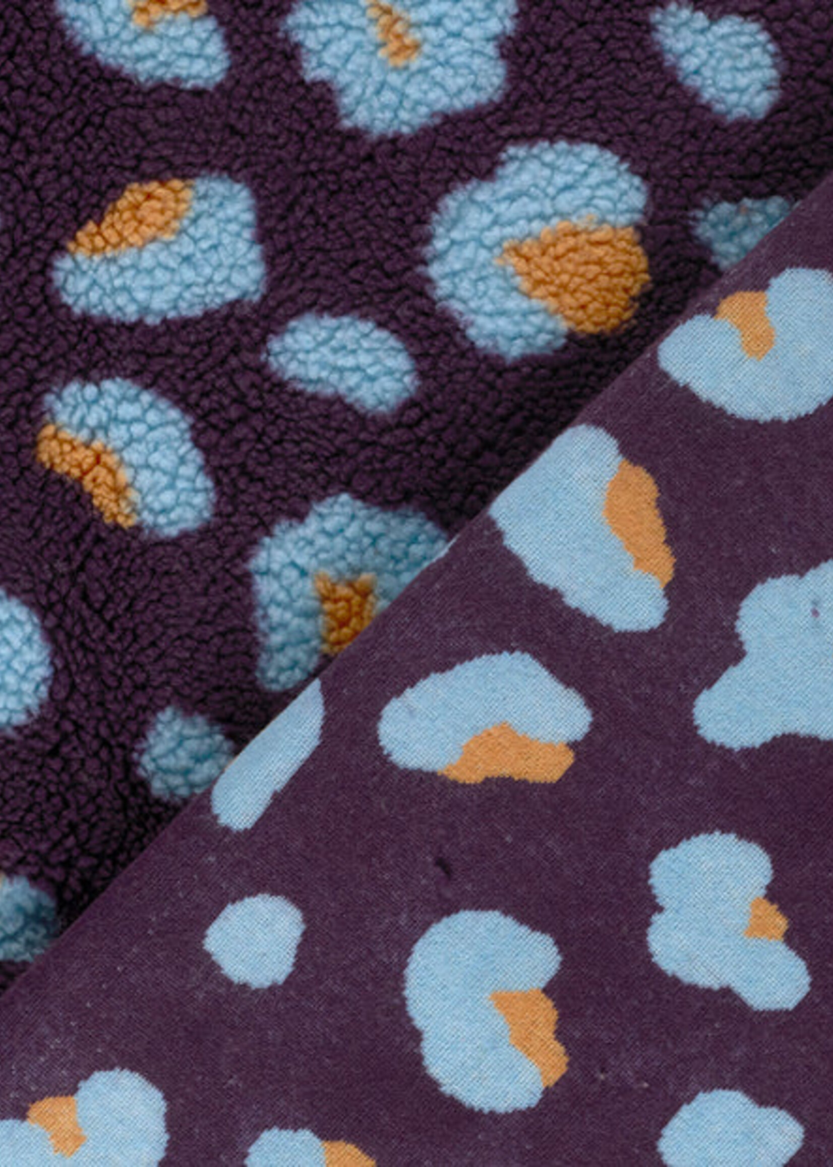 ° Stof Teddy - Leopard - Paars