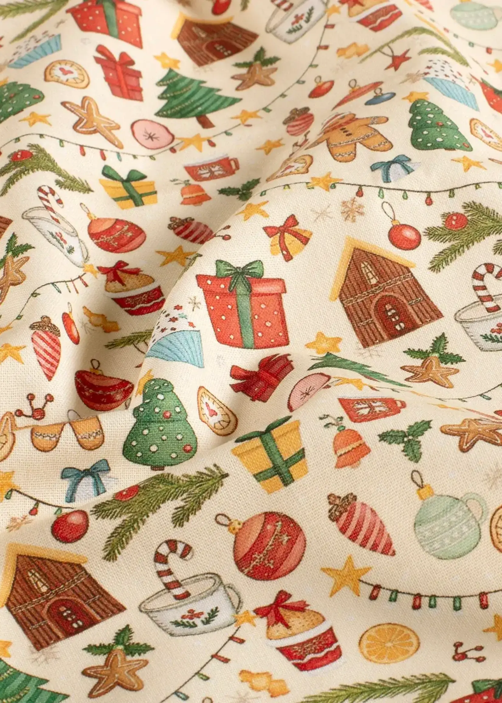 ° Stof Katoen - Kerst - Slingers