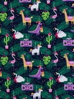 ° Stof Sweater - Christmas - Holly - Flamingo