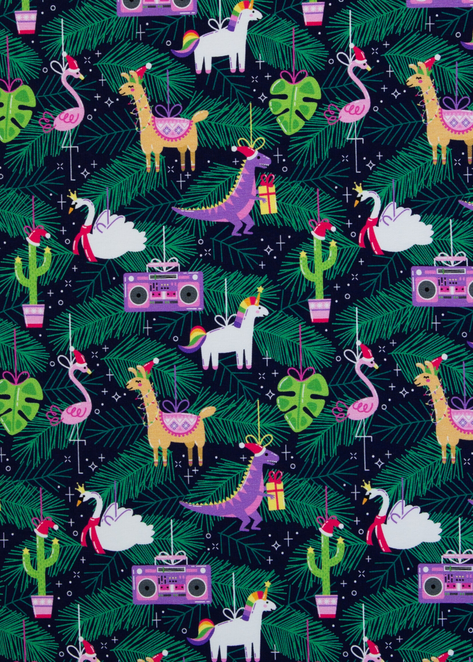 ° Stof Sweater - Christmas - Holly - Flamingo