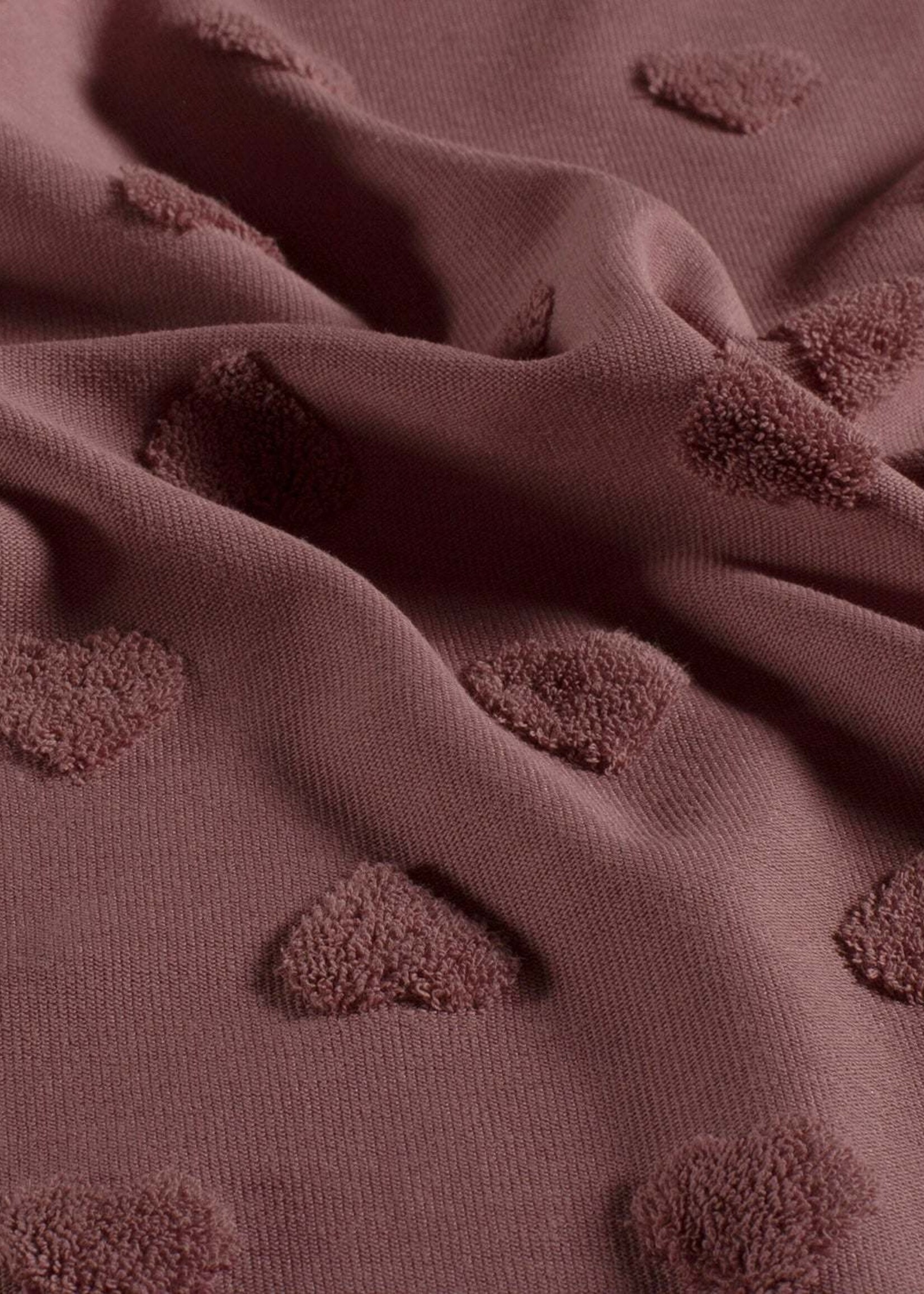 ° Stof Tricot met Spons - Hartjes - Mauve