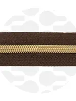 Zipper Zoo ° Spiraalrits - Zipper Zoo - 1 meter - Bruin / Goud