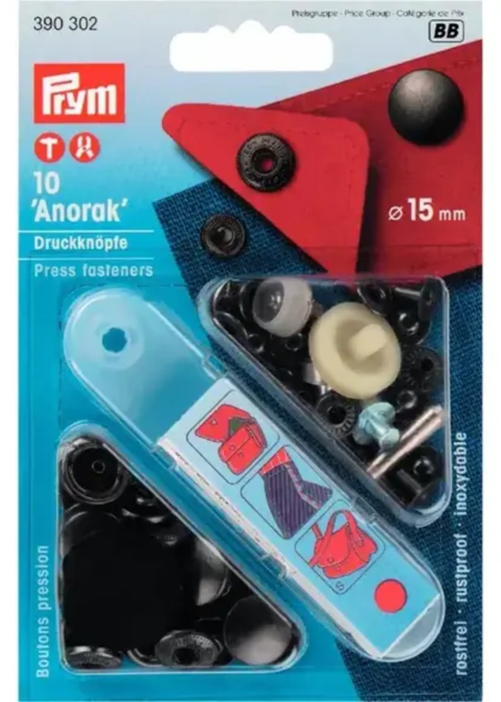 Prym ° Vernietbare Drukknopen Anorak - Prym - 15mm - Brons (donker)