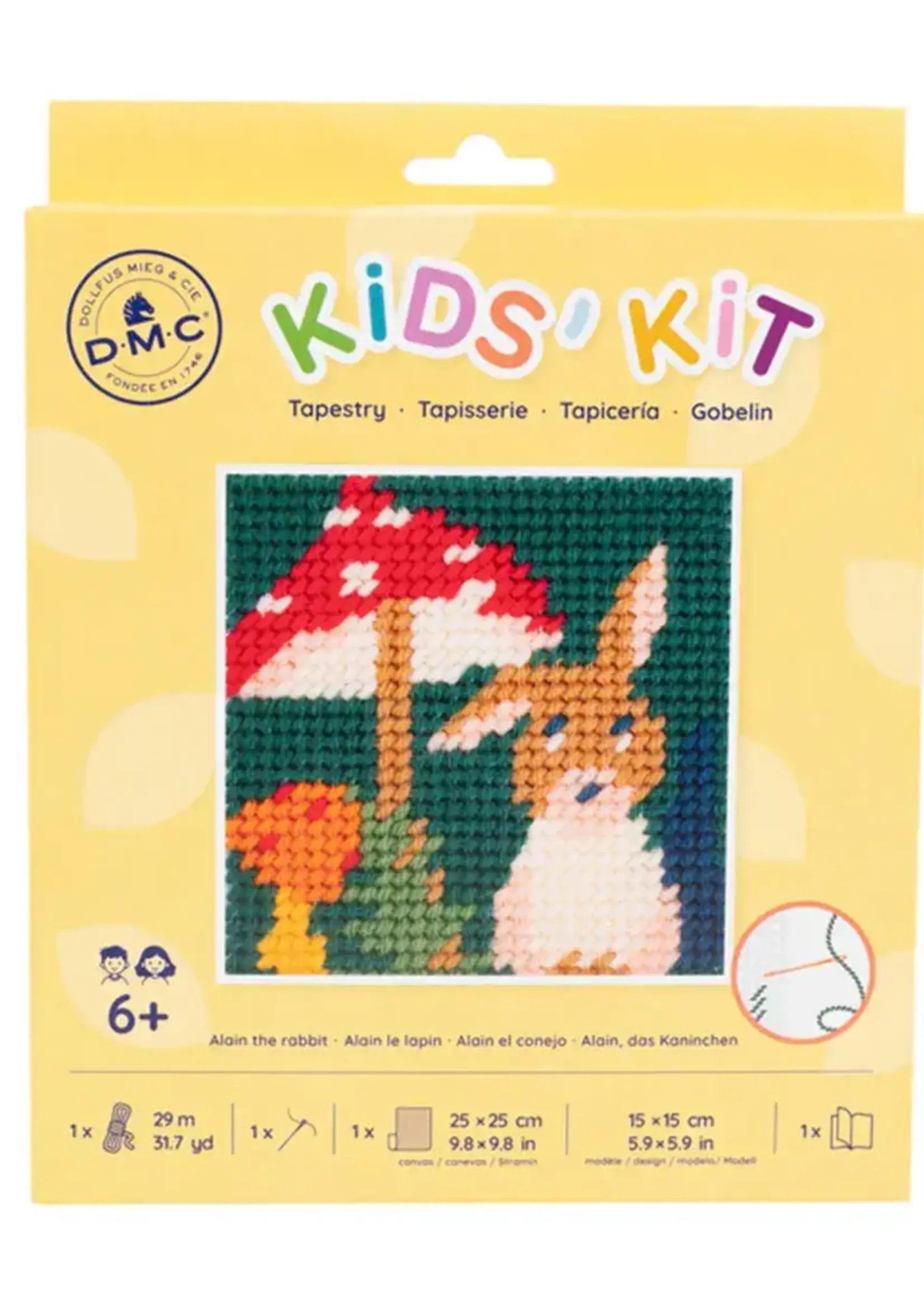 dmc ° DMC Kids Kit Tapestry Borduurkit - Alain Het Konijn (15x15 cm)