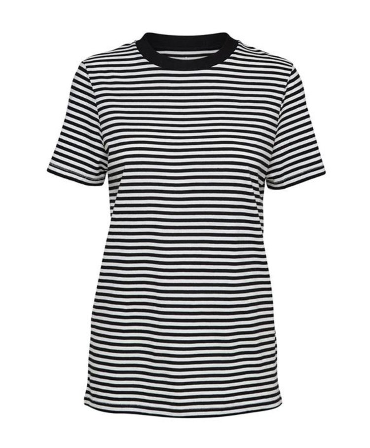 Selected Femme My Perfect SS TEE NOOS Stripe Black/Snow White