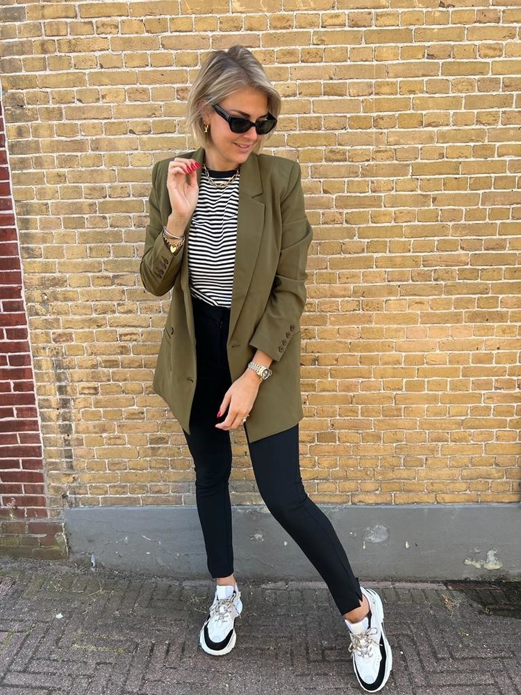 Selected Femme My Perfect SS TEE NOOS Stripe Black/Snow White