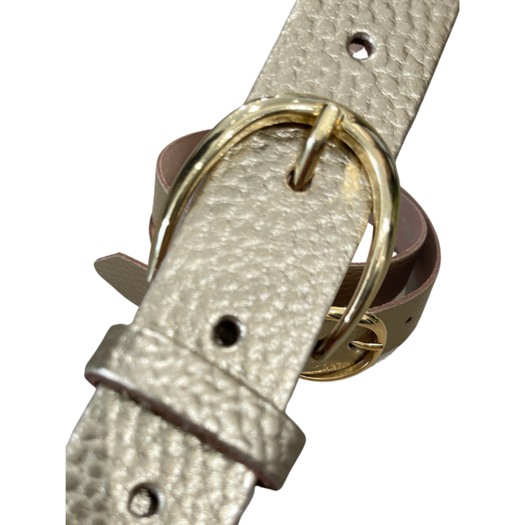 Elvy 30911 Metallic Bubble Belt Women Champagne