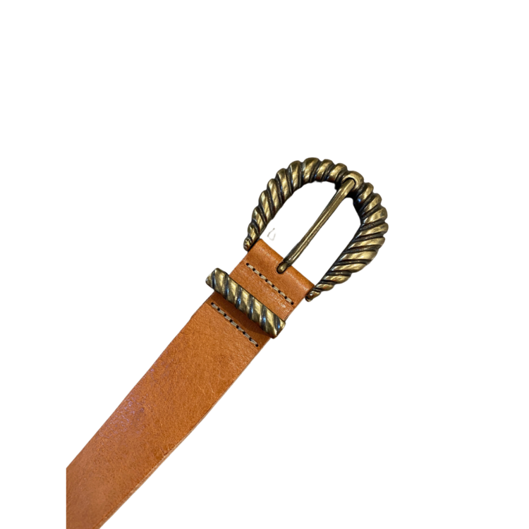Elvy Plain Belt Naturel/Gold
