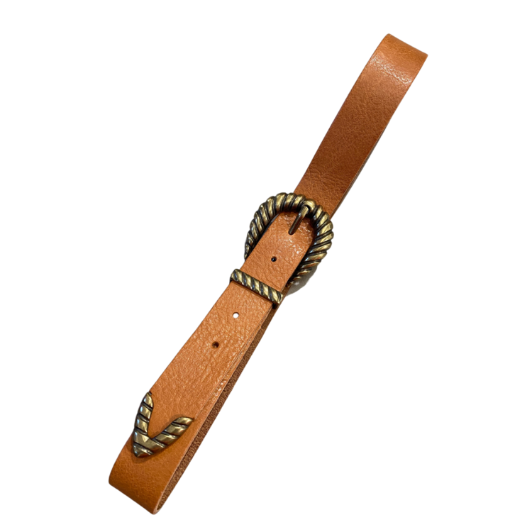 Elvy Plain Belt Naturel/Gold