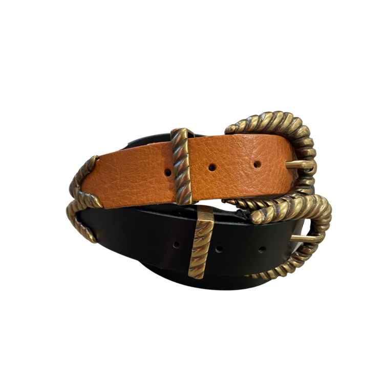 Elvy Plain Belt Naturel/Gold