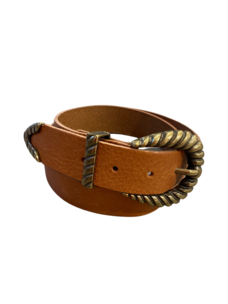 Elvy Plain Belt Naturel/Gold