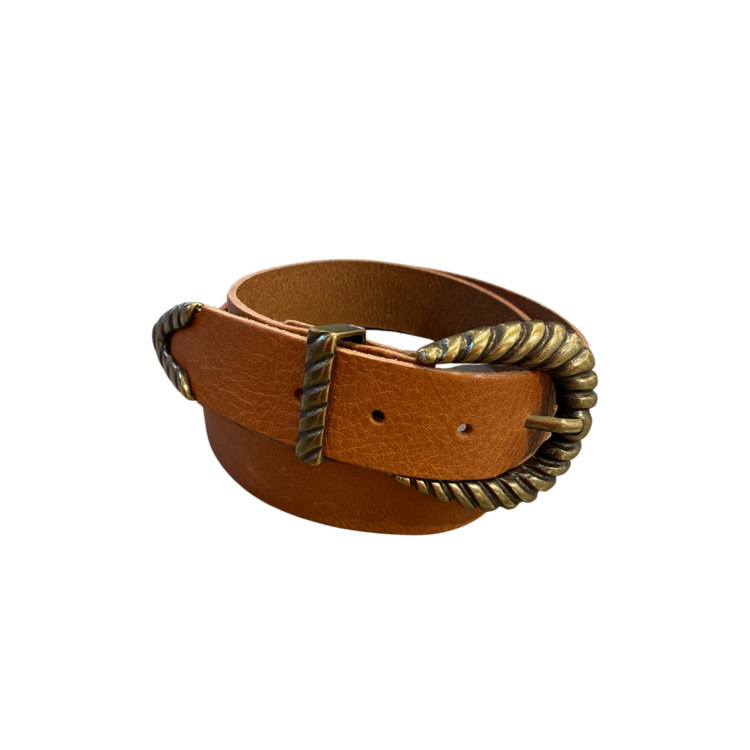 Elvy Plain Belt Naturel/Gold