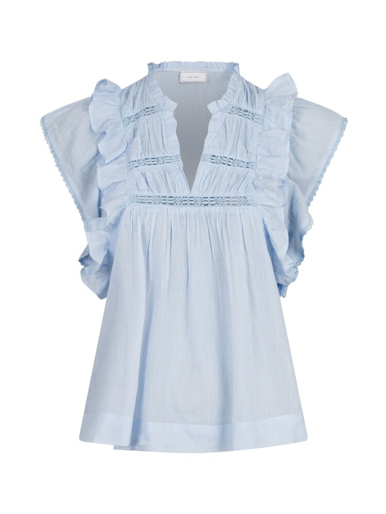 Neo Noir Jayla S Voile Top Light Blue