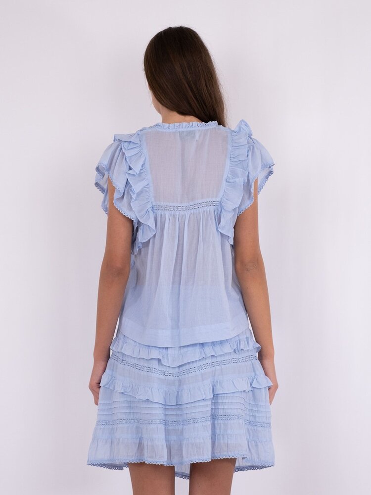 Neo Noir Jayla S Voile Top Light Blue