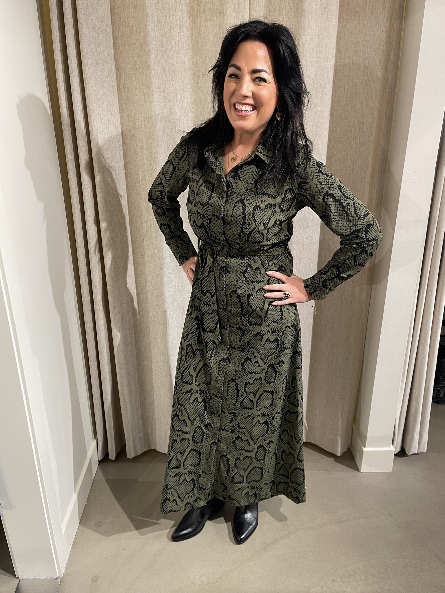 Snake outlet print jurk