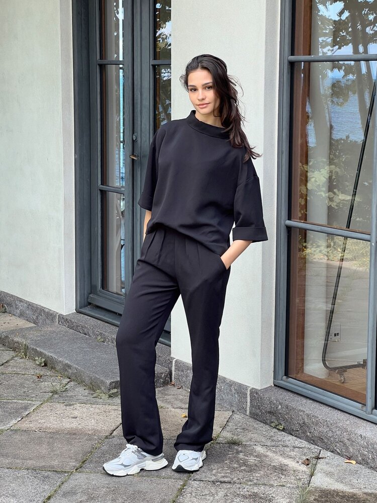 Neo Noir Arlo Crepe Jumpsuit Black