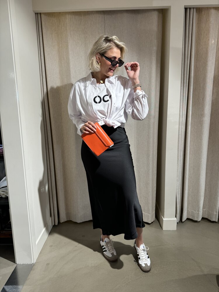 Neo Noir Vicky Heavy Sateen Skirt Black