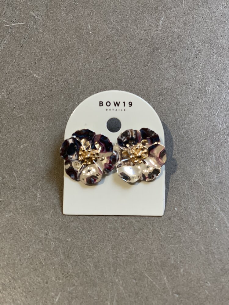 Bow19 Flower Small Earrings Silver