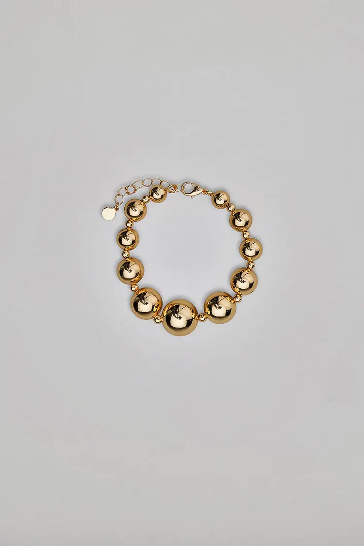 Bow19 Bead Bracelet Gold