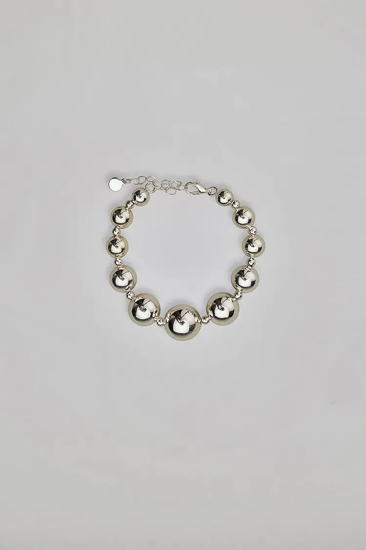Bow19 Bead Bracelet Silver