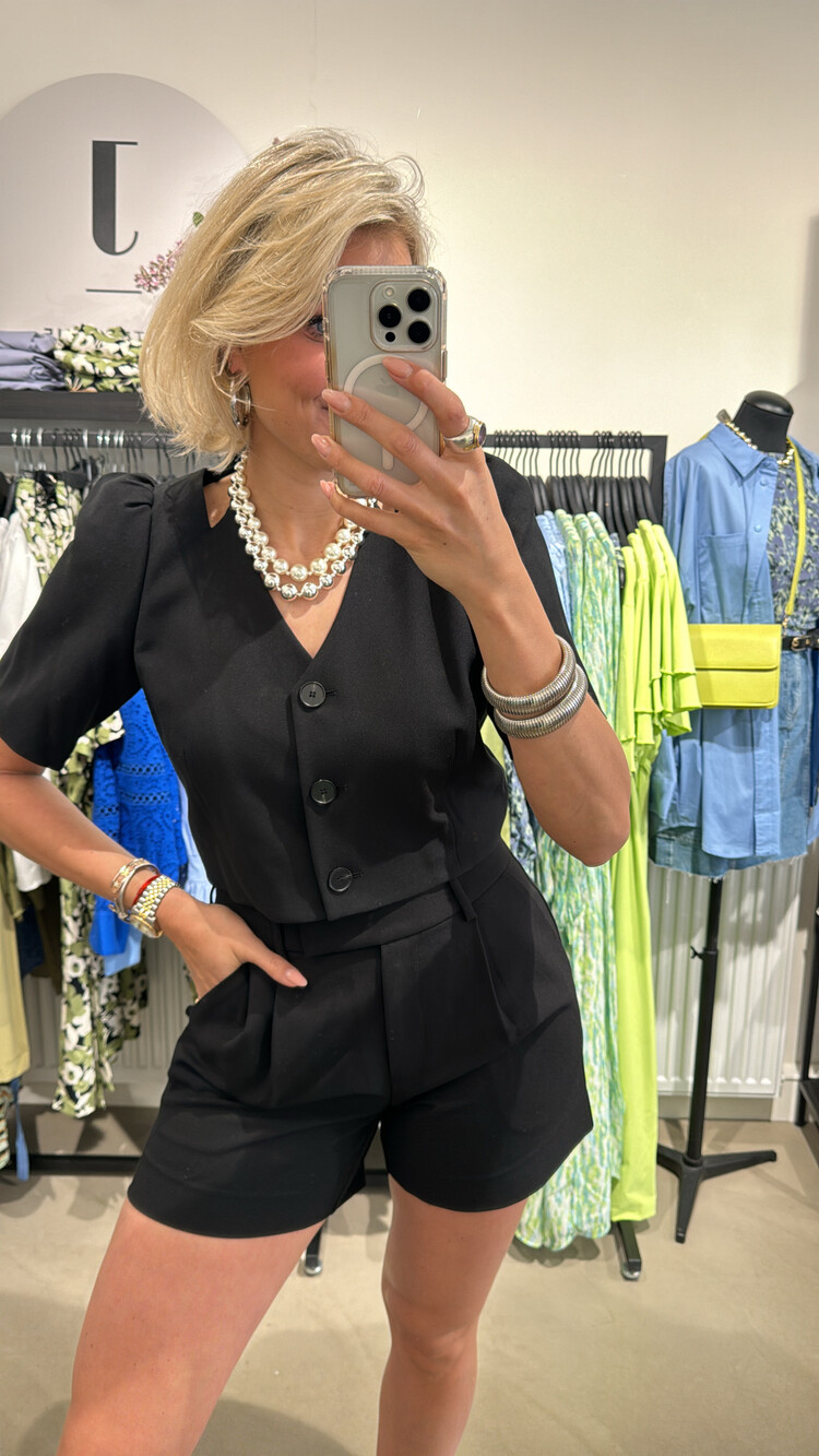 Bow19 Bead Necklace Silver Big