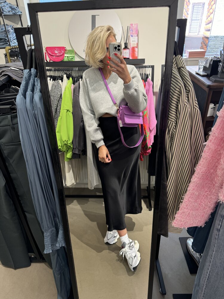 Neo Noir Vicky Heavy Sateen Skirt Black