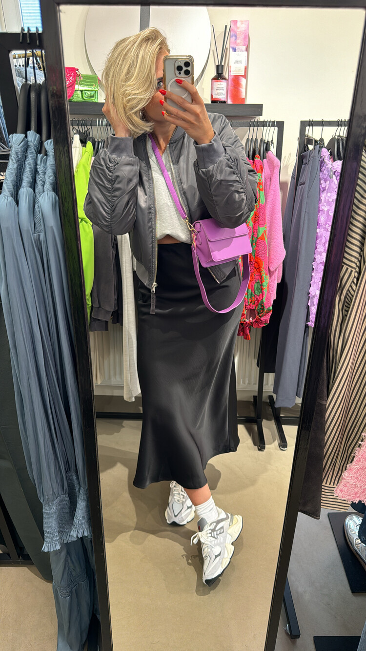 Neo Noir Vicky Heavy Sateen Skirt Black