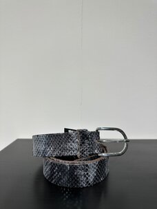 Elvy Python Belt Women Black Zilver