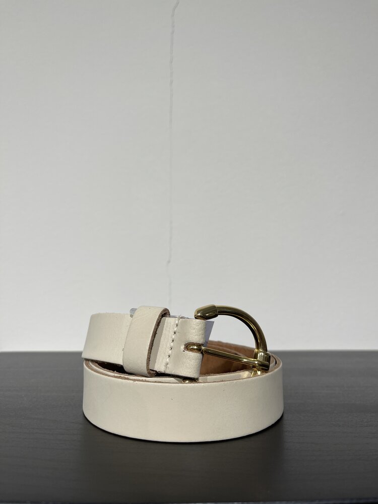 Elvy Plain Belt Women Ecru Gold