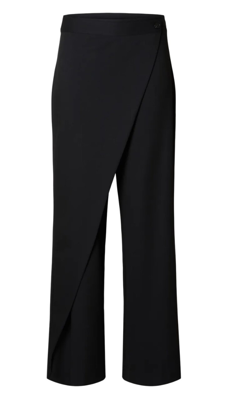 Selected Femme Hedi MW Wide Pant Black Melange